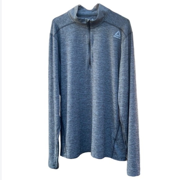 Men’s Reebok Quarter Zip Gray Pullover Top XL Lightweight Outdoor Running - Picture 4 of 15